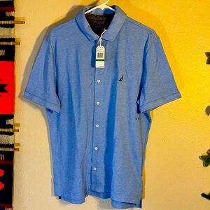 Nautica Men's Light Blue Casual Shirt